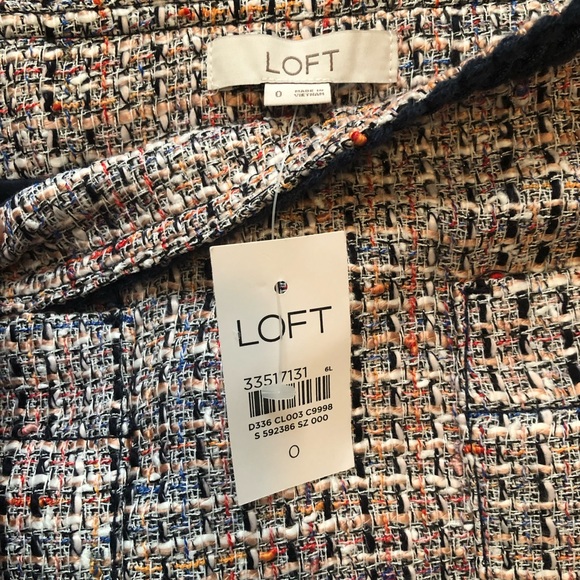 NWT LOFT Multi color tweed skirt size 0 - Picture 4 of 5